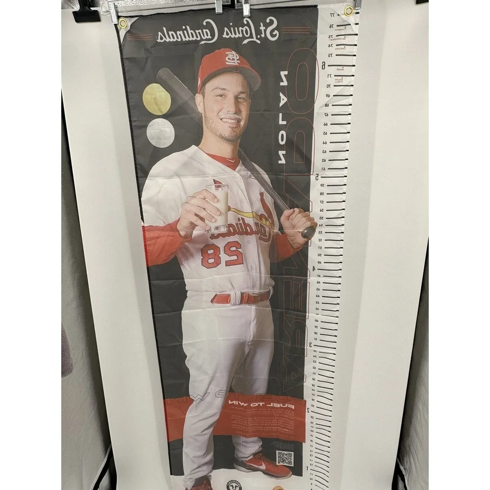 St. Louis Cardinals  Nolan Arenado Growth Chart Flag Missouri Farmers care 73x26 - Picture 2 of 9